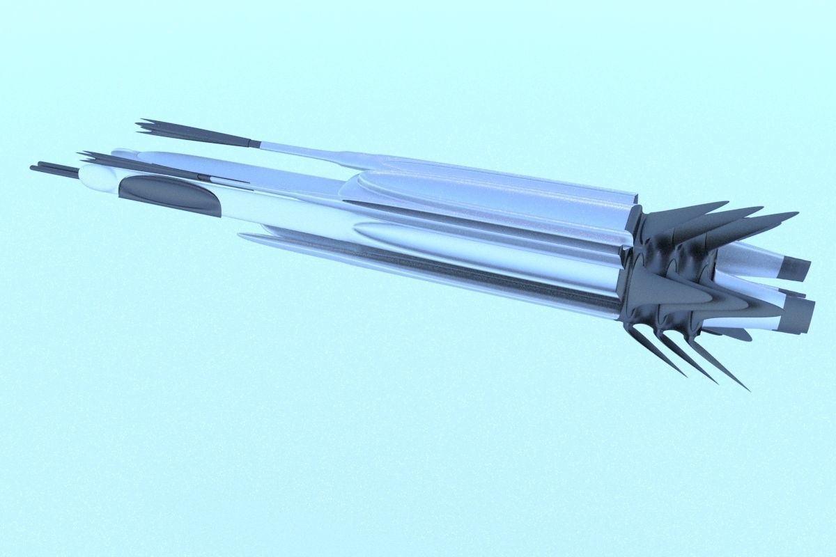 Spaceship Sci-fi Destroyer 3D 3D model_5