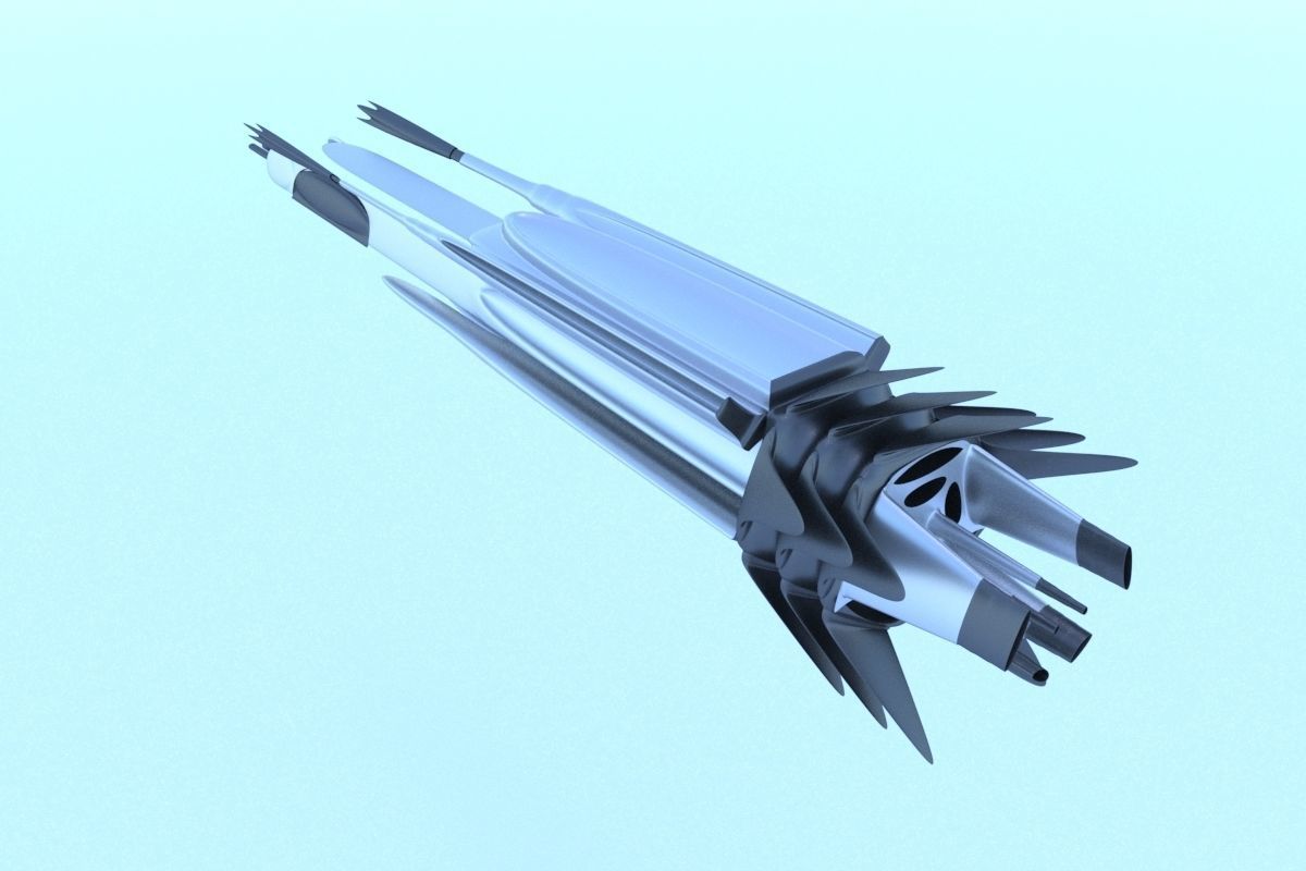 Spaceship Sci-fi Destroyer 3D 3D model_19