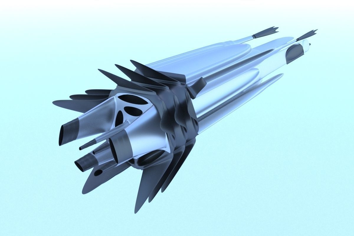 Spaceship Sci-fi Destroyer 3D 3D model_18