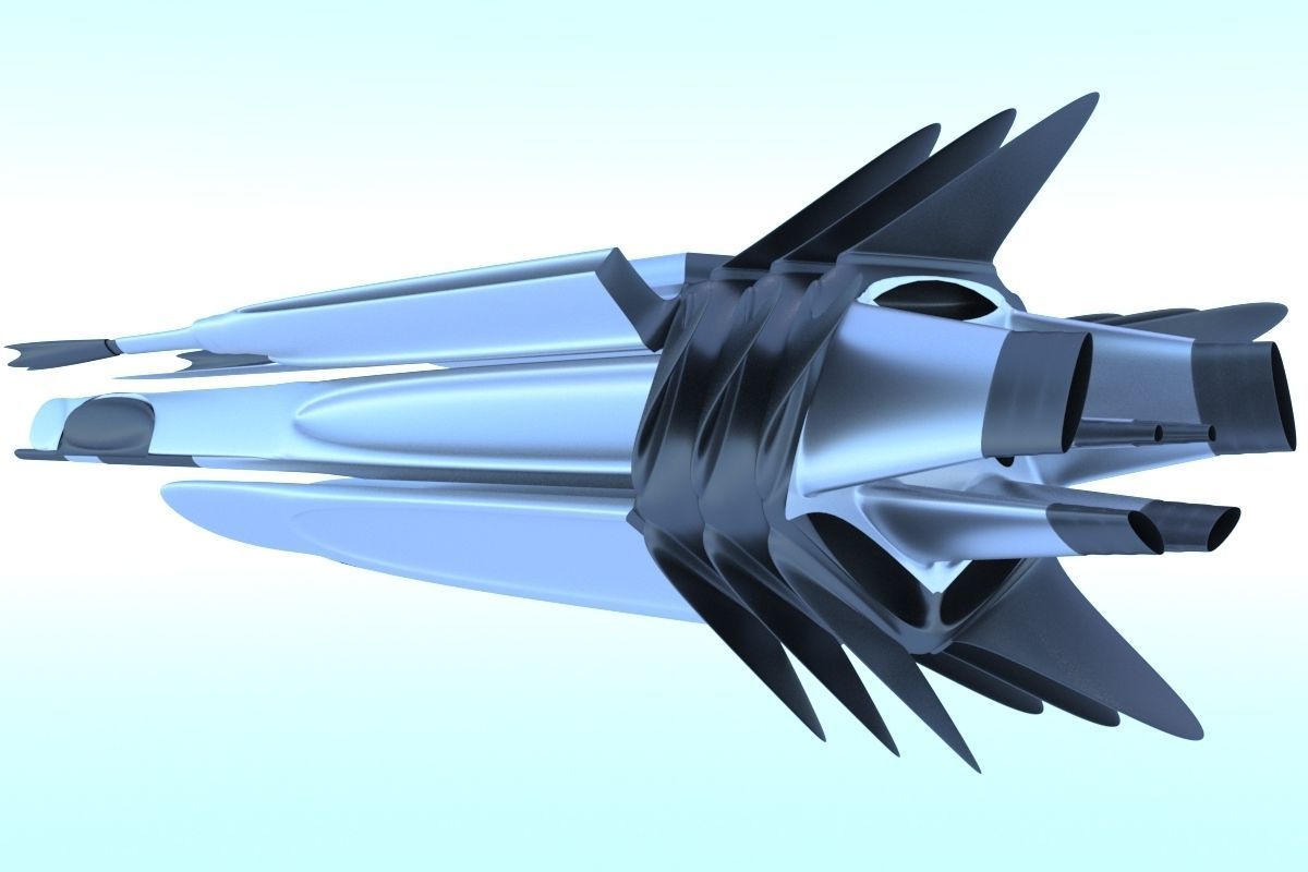 Spaceship Sci-fi Destroyer 3D 3D model_20