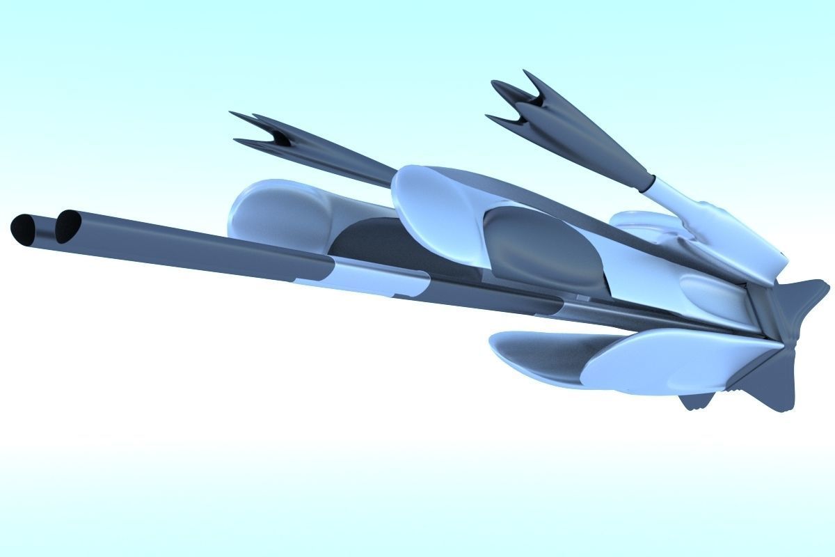 Spaceship Sci-fi Destroyer 3D 3D model_4