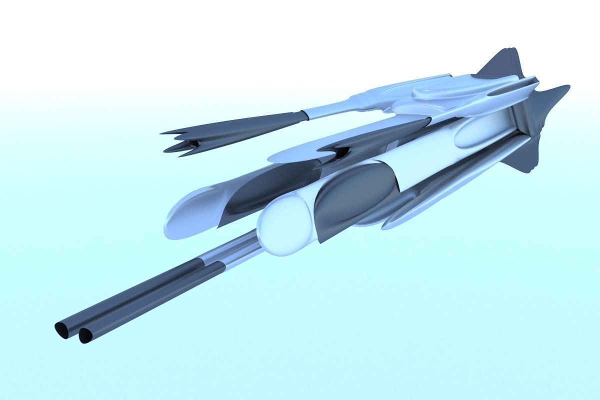 Spaceship Sci-fi Destroyer 3D 3D model_1