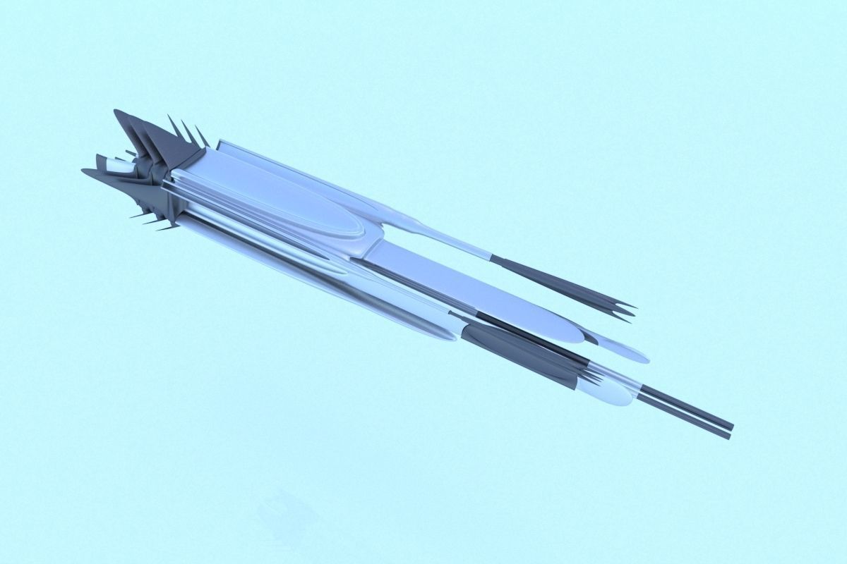 Spaceship Sci-fi Destroyer 3D 3D model_7