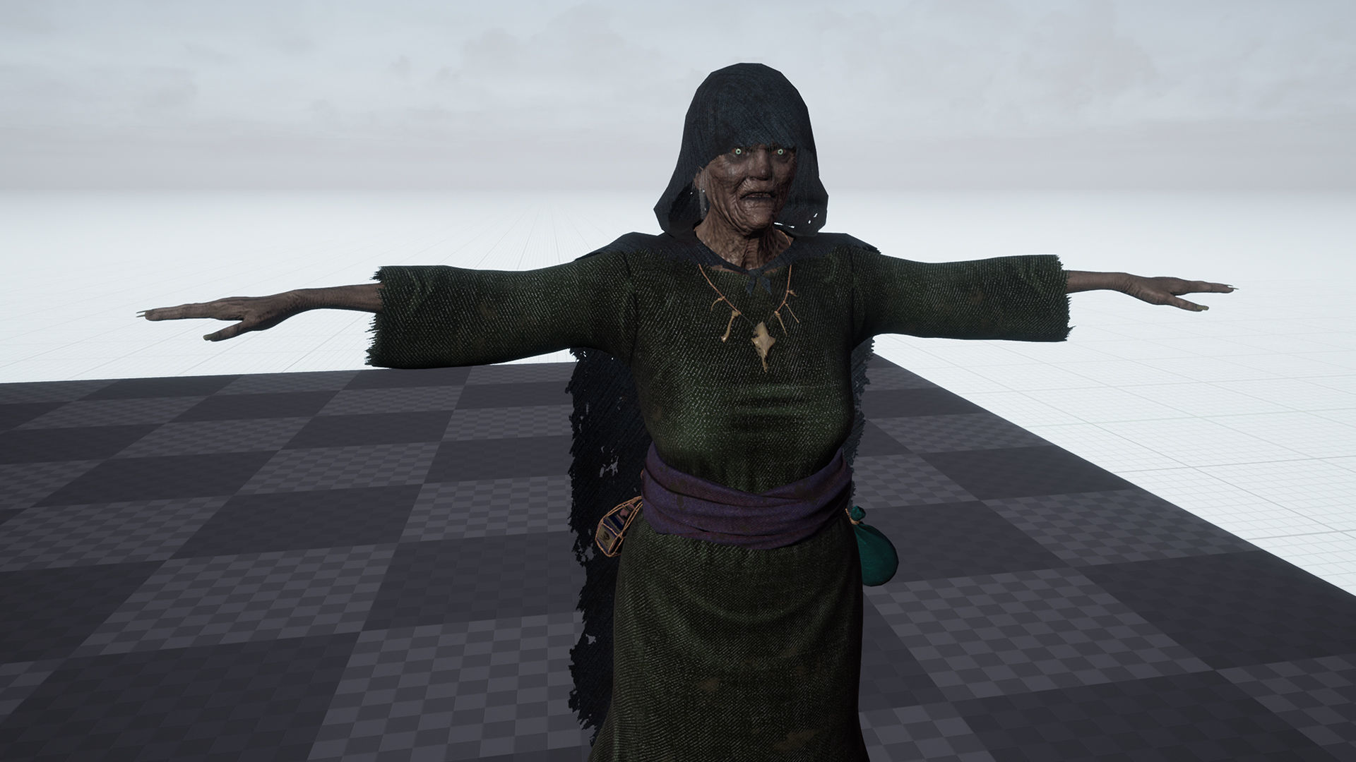 Witch Low-poly 3D model_16