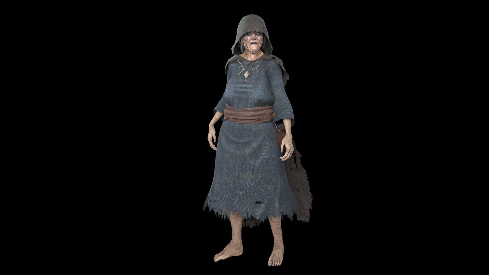 Witch Low-poly 3D model_27