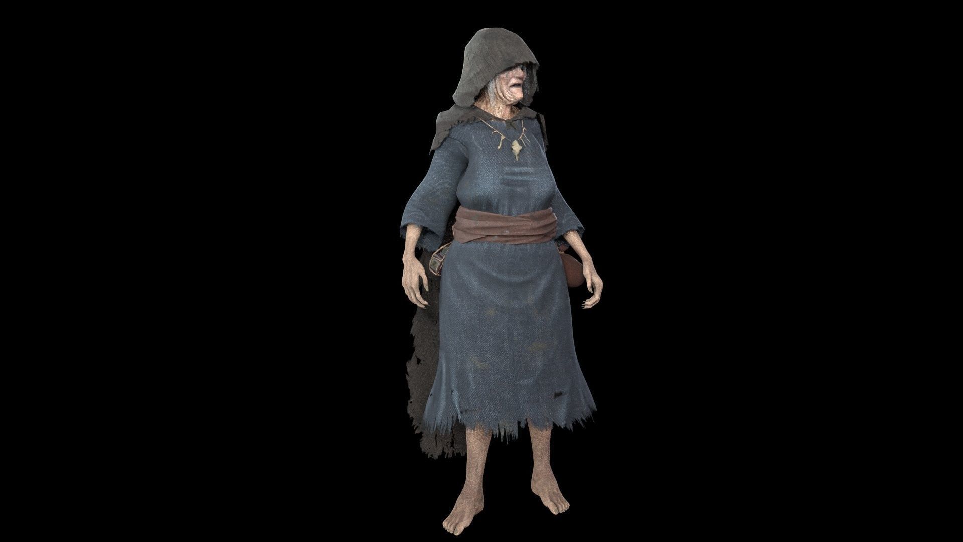 Witch Low-poly 3D model_28
