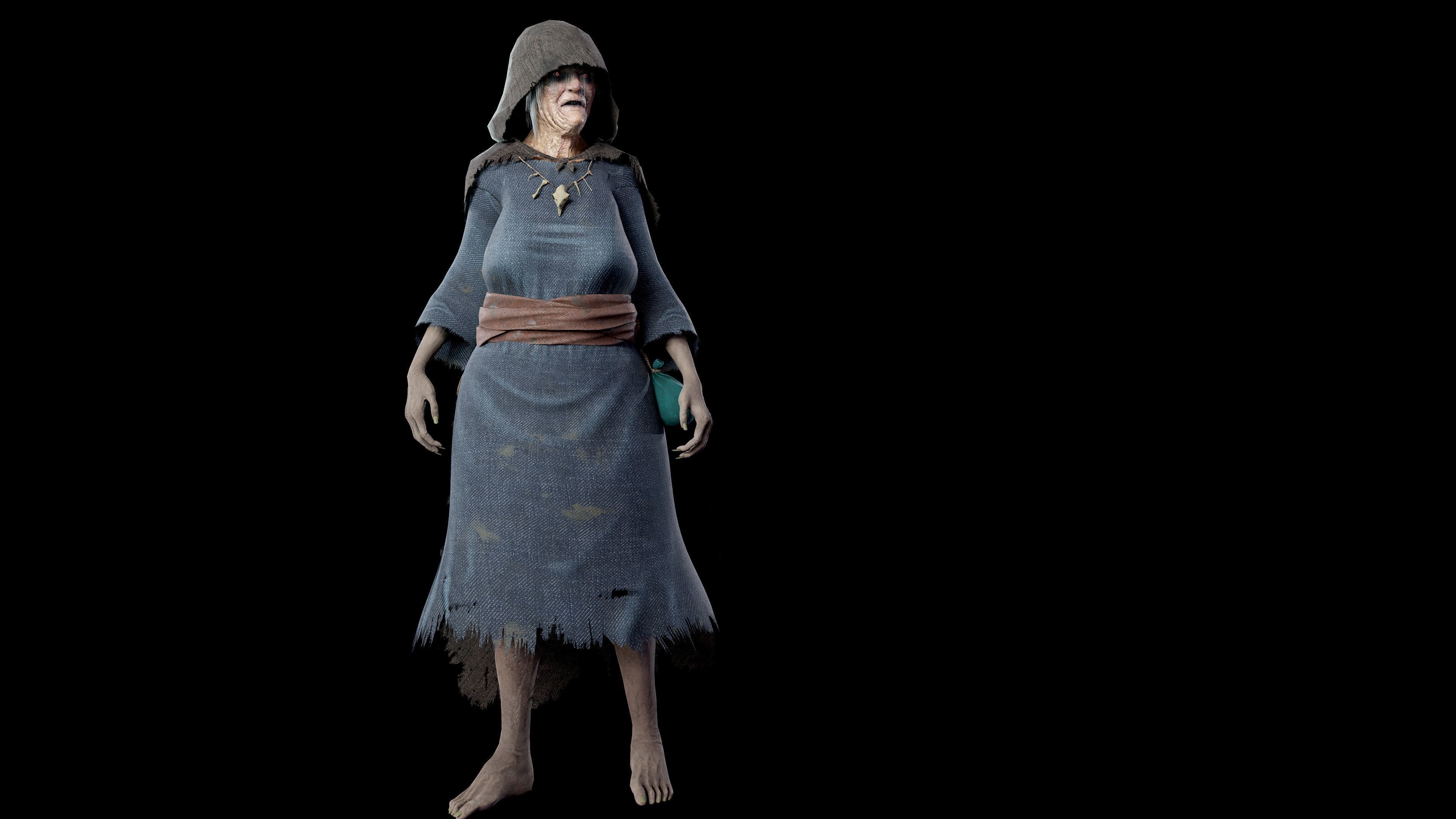 Witch Low-poly 3D model_7