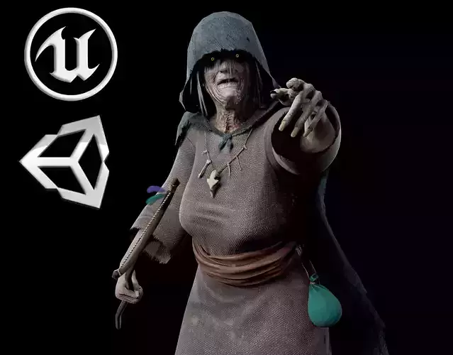 Witch Low-poly 3D model