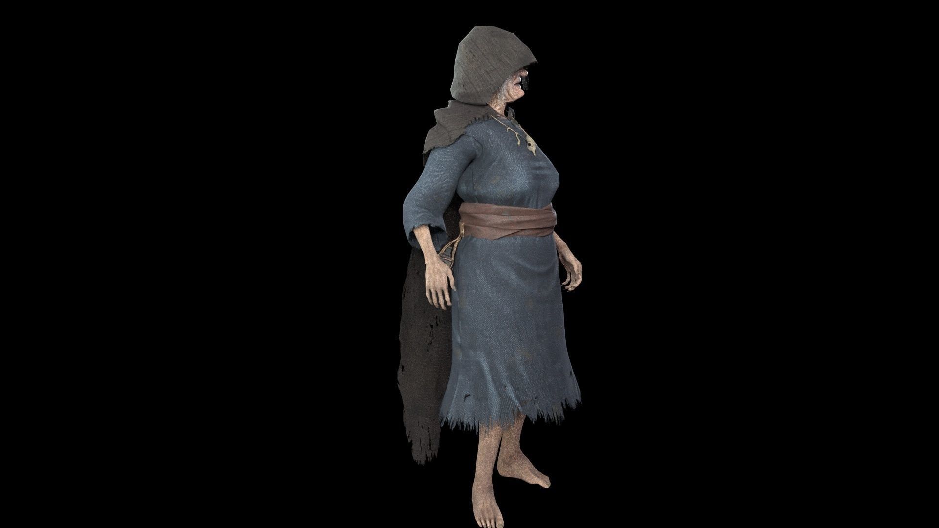 Witch Low-poly 3D model_29