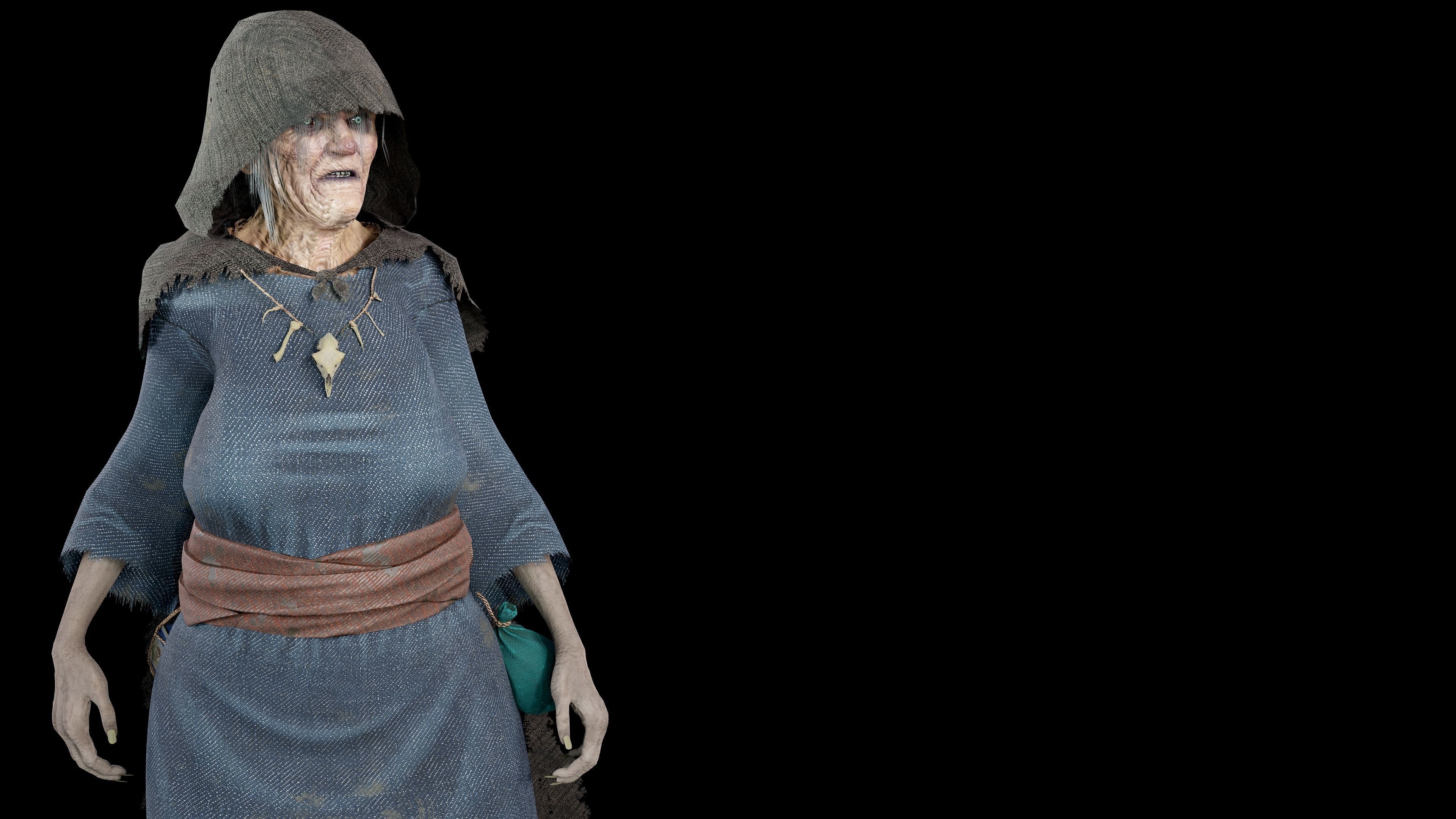 Witch Low-poly 3D model_6