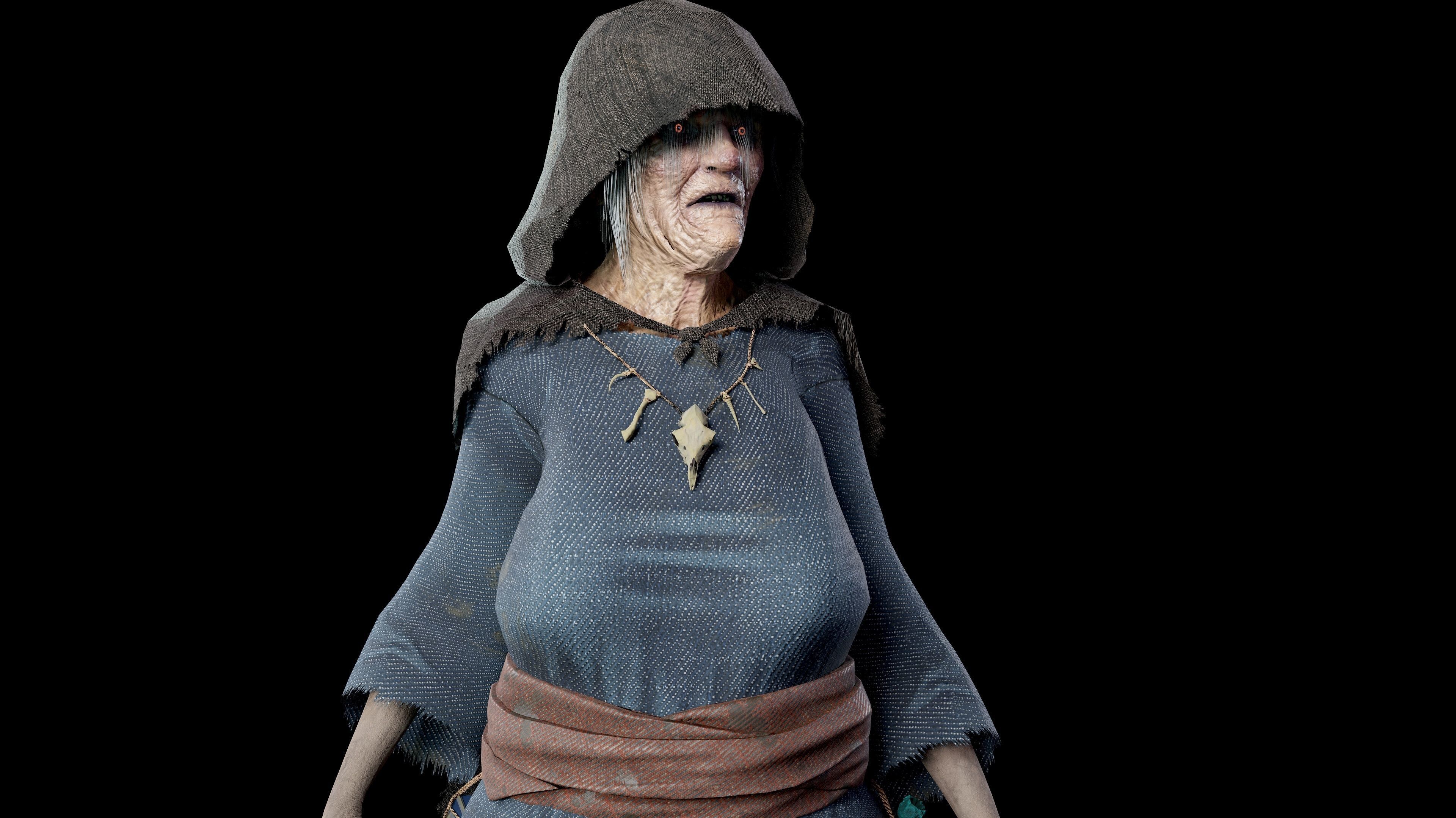 Witch Low-poly 3D model_9