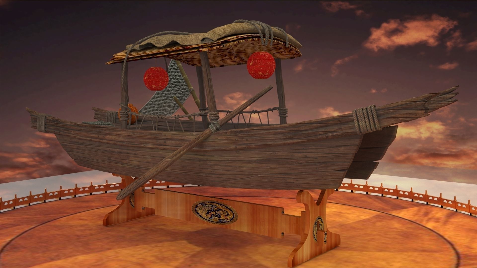 CChinese fishing boat 3D model_5