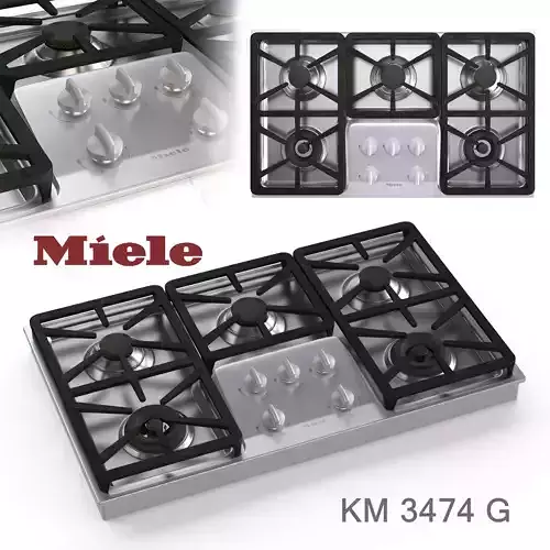 Miele KM 3474 G Gas cooktop 3D model