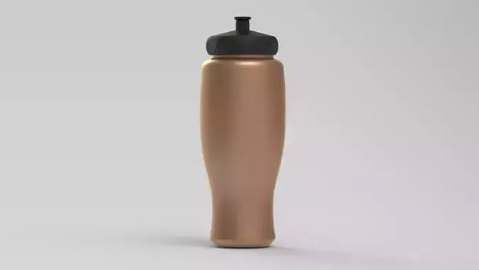 Sports water bottle with black plastic cap