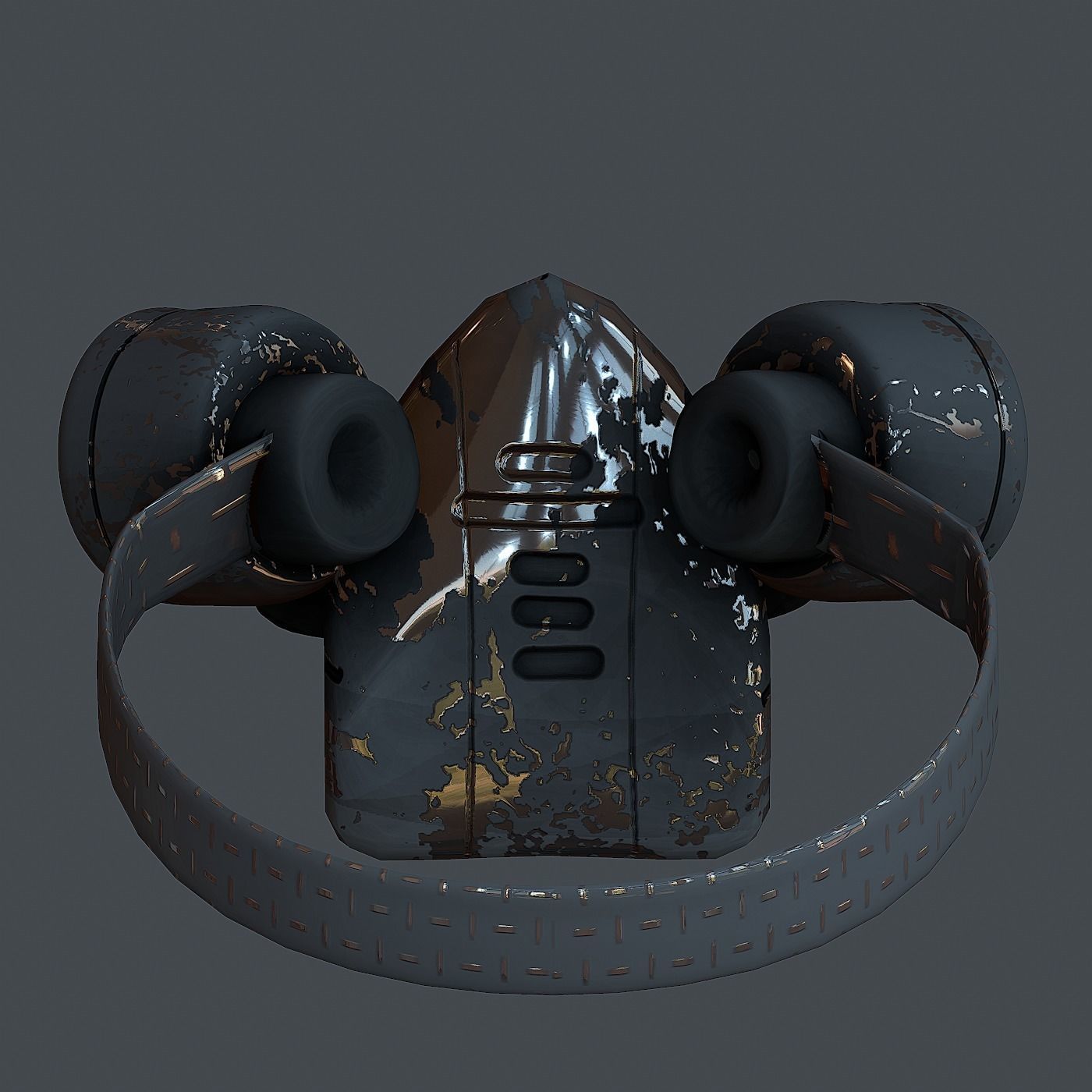 Gas mask helmet 3d model scifi Low-poly Low-poly 3D model Low-poly 3D model_4