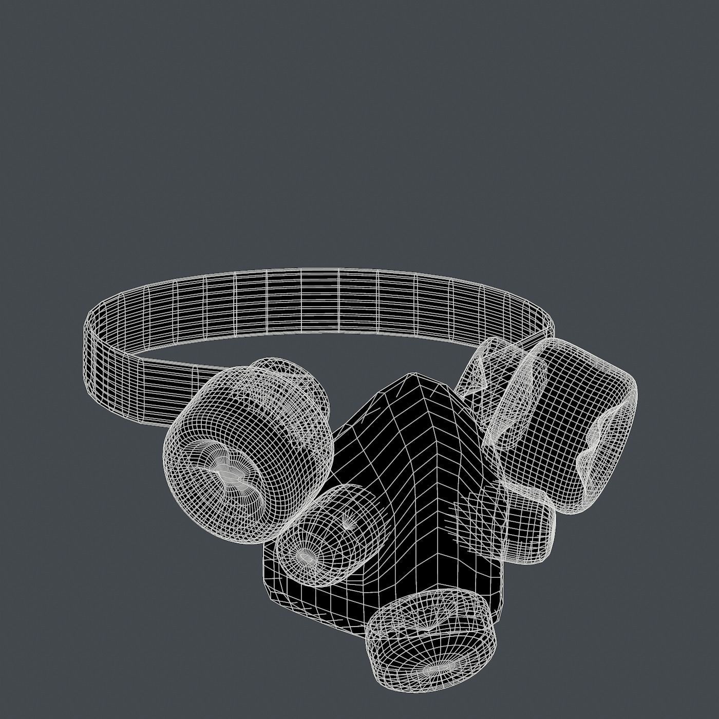 Gas mask helmet 3d model scifi Low-poly Low-poly 3D model Low-poly 3D model_7