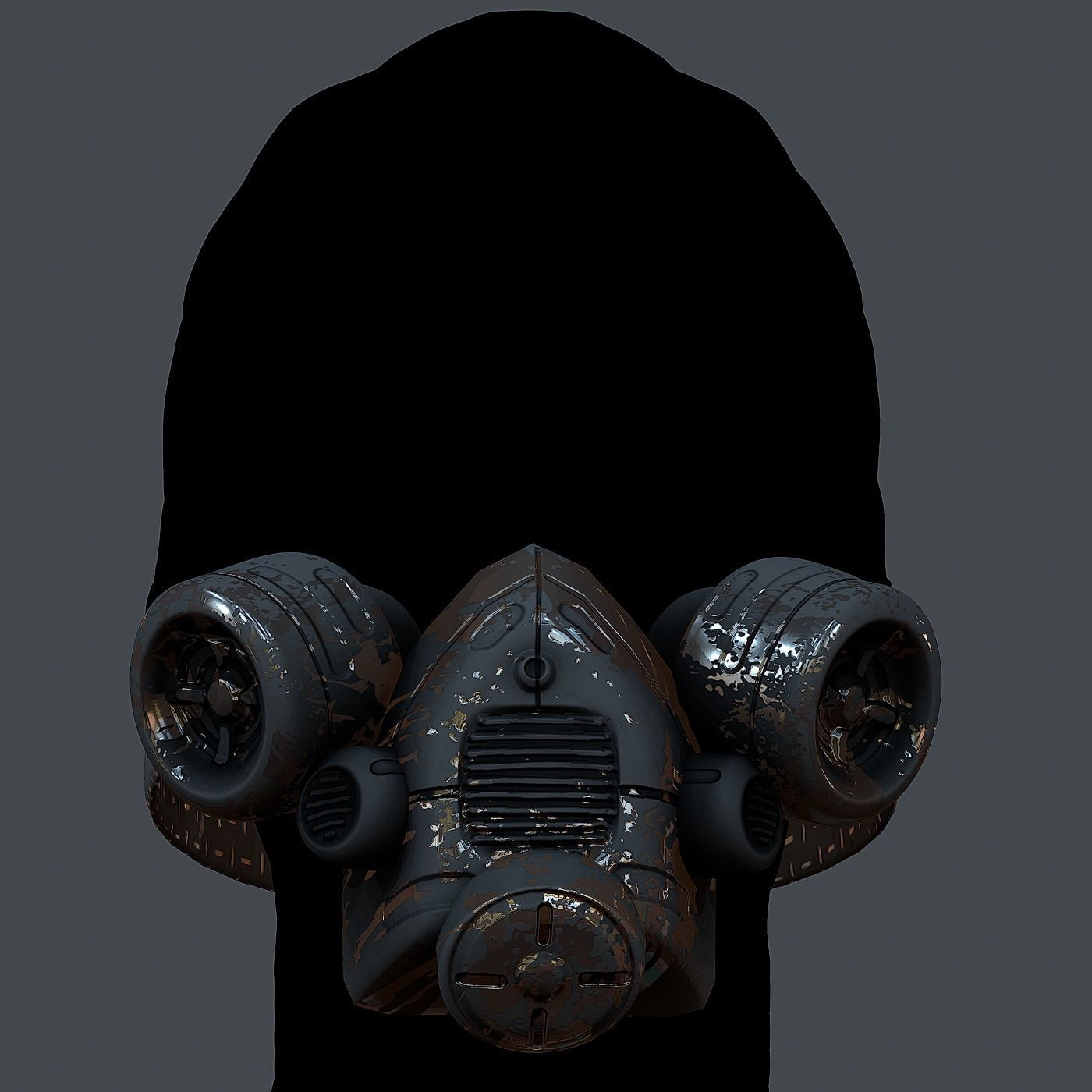 Gas mask helmet 3d model scifi Low-poly Low-poly 3D model Low-poly 3D model_3