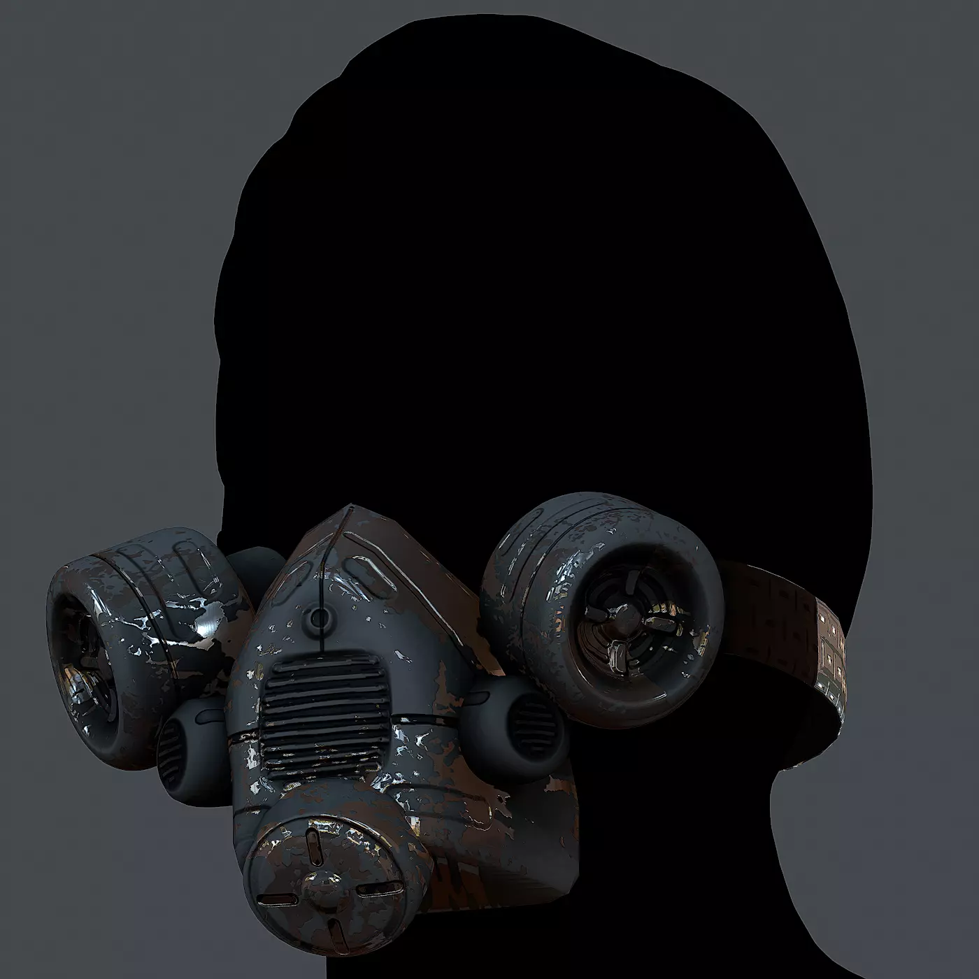 Gas mask helmet 3d model scifi Low-poly Low-poly 3D model Low-poly 3D model_0