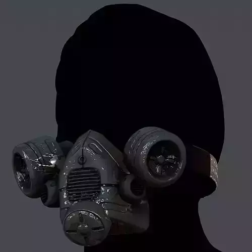 Gas mask helmet 3d model scifi Low-poly Low-poly 3D model
