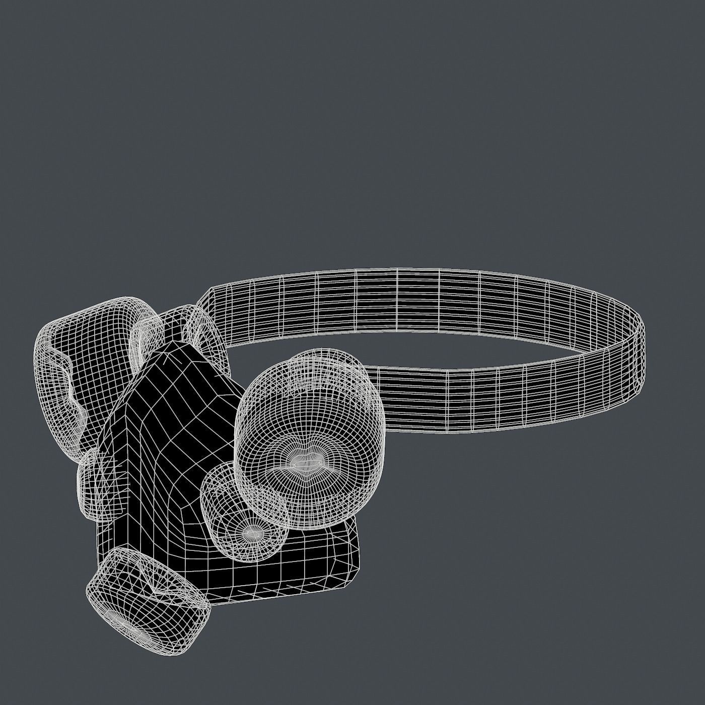 Gas mask helmet 3d model scifi Low-poly Low-poly 3D model Low-poly 3D model_6