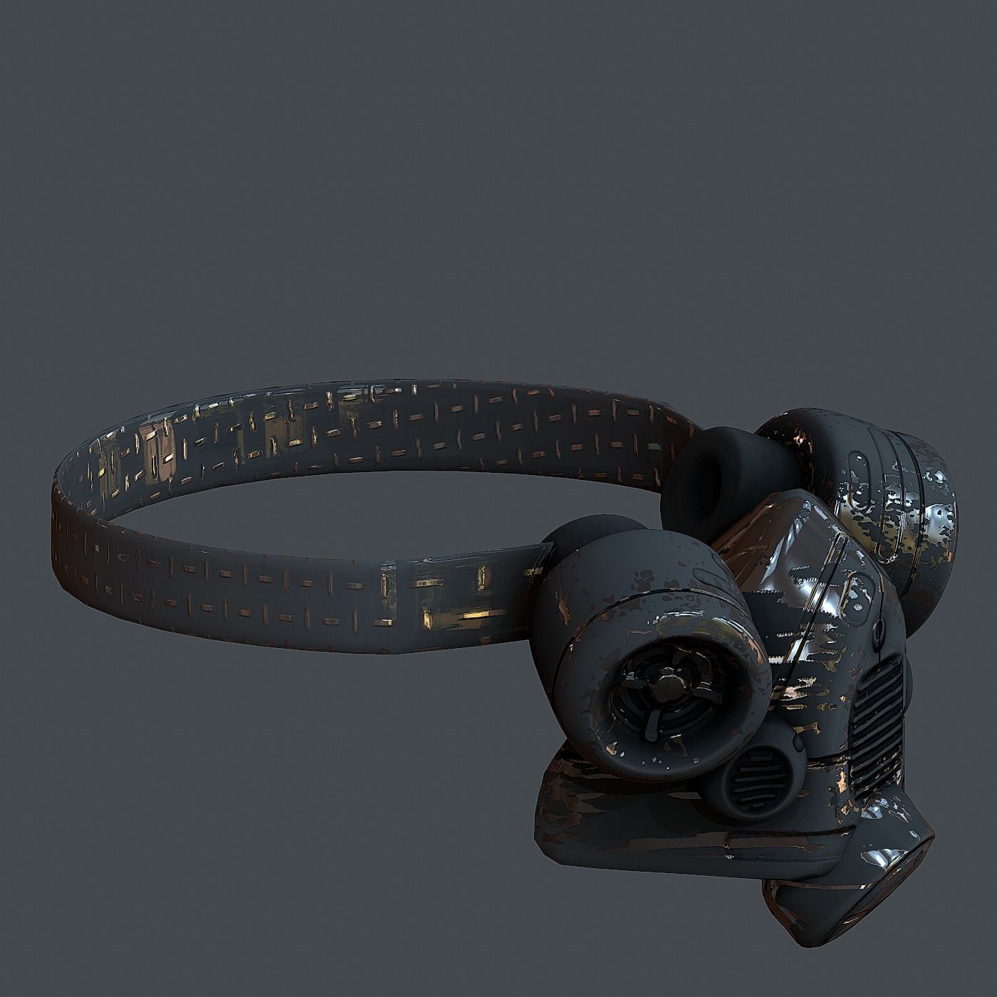 Gas mask helmet 3d model scifi Low-poly Low-poly 3D model Low-poly 3D model_5