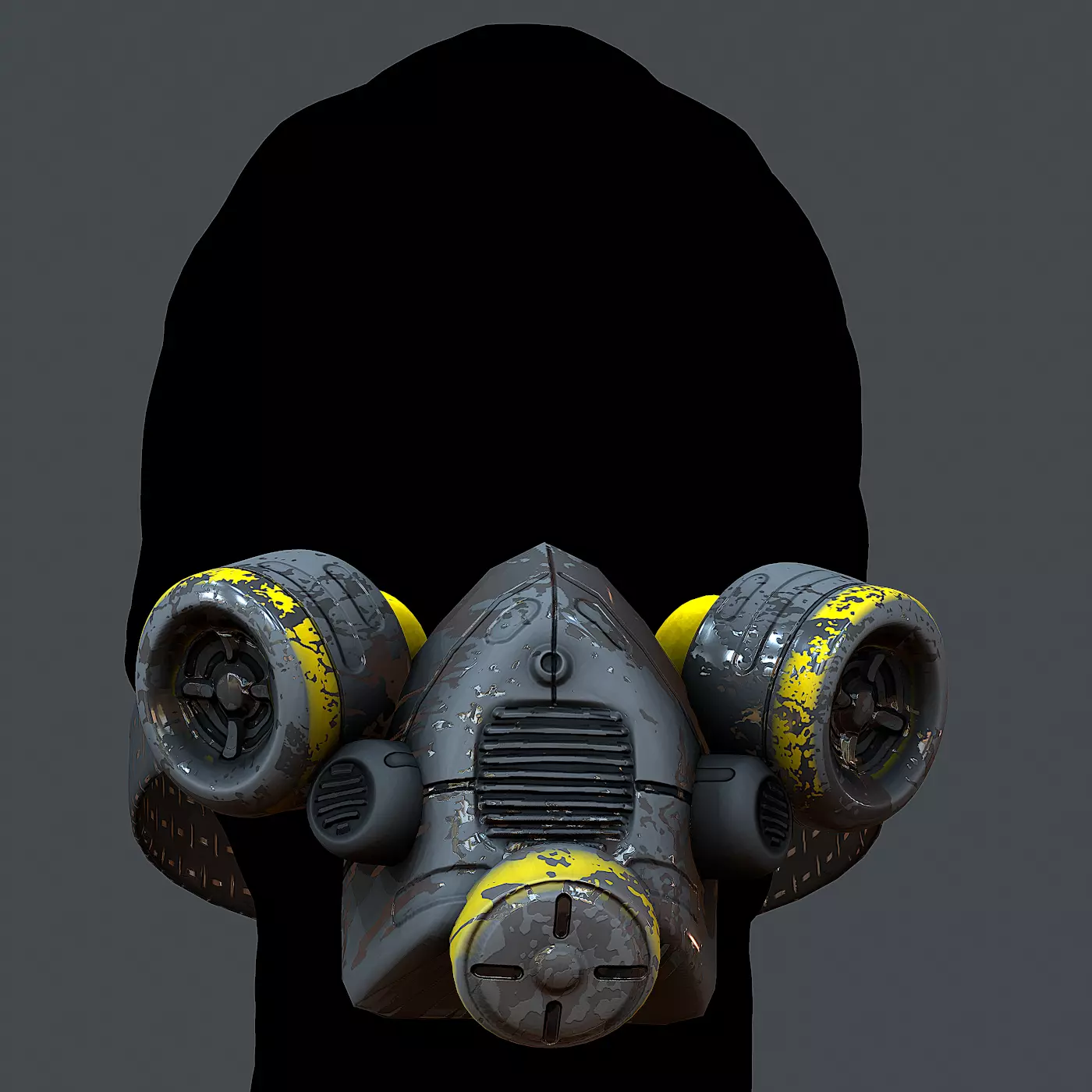 Gas mask helmet 3d model scifi Low-poly Low-poly 3D model Low-poly 3D model_0