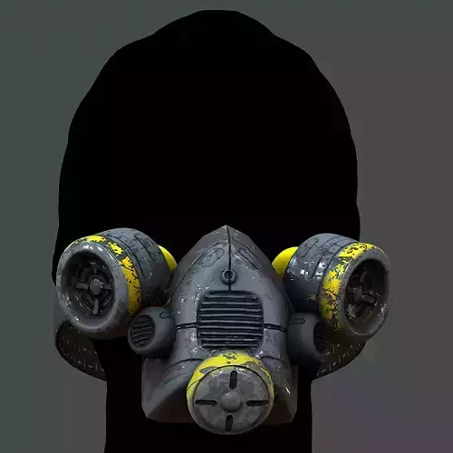 Gas mask helmet 3d model scifi Low-poly Low-poly 3D model