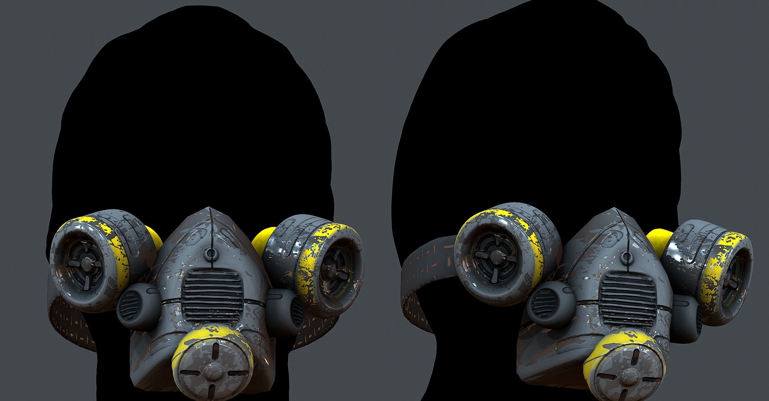 Gas mask helmet 3d model scifi Low-poly Low-poly 3D model Low-poly 3D model_1