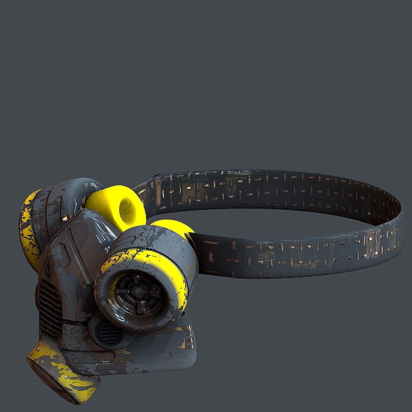 Gas mask helmet 3d model scifi Low-poly Low-poly 3D model Low-poly 3D model_5