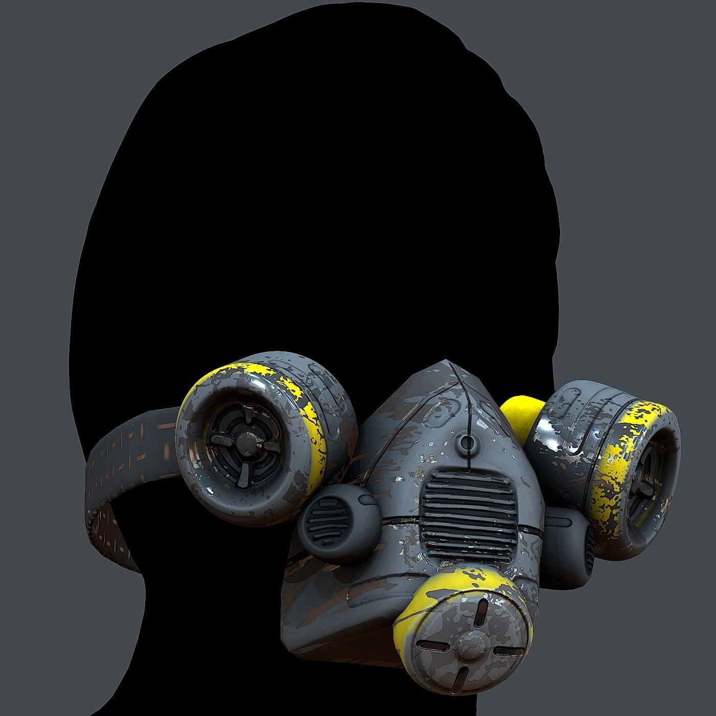 Gas mask helmet 3d model scifi Low-poly Low-poly 3D model Low-poly 3D model_2