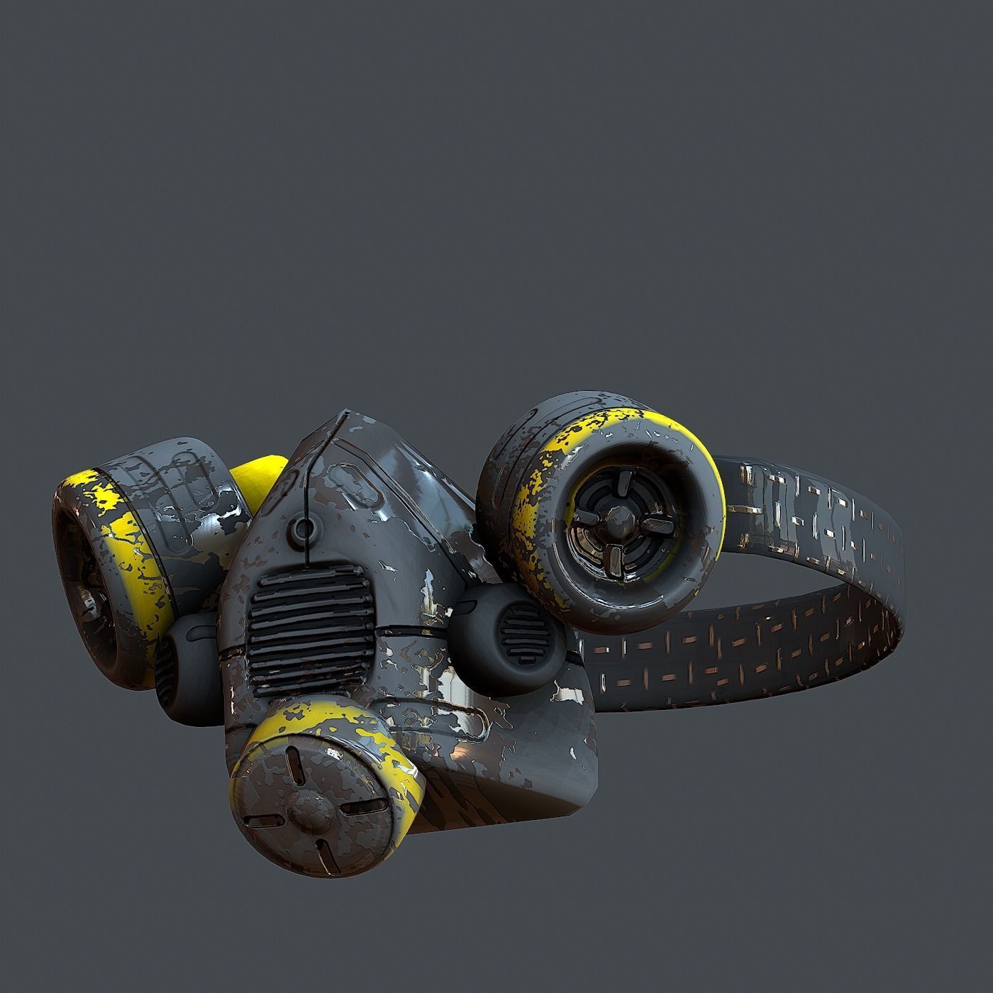 Gas mask helmet 3d model scifi Low-poly Low-poly 3D model Low-poly 3D model_6