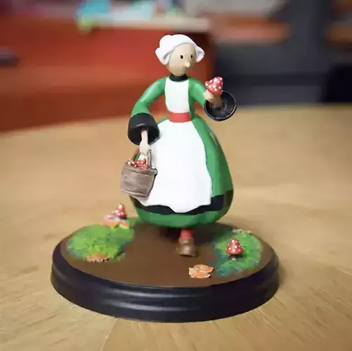 FANART - BECASSINE - SNIPE WITH MUSHROOMS