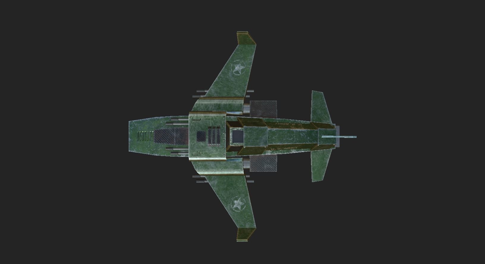 Jet Plane Spaceship 05 - Aircraft Military Airplane Spacecraft Low-poly 3D model_4