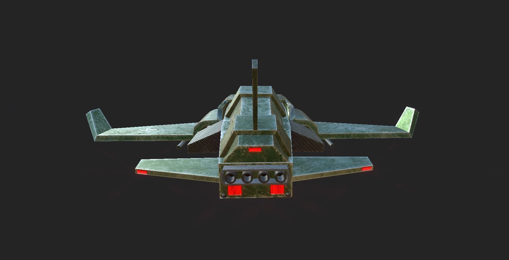 Jet Plane Spaceship 05 - Aircraft Military Airplane Spacecraft Low-poly 3D model_8
