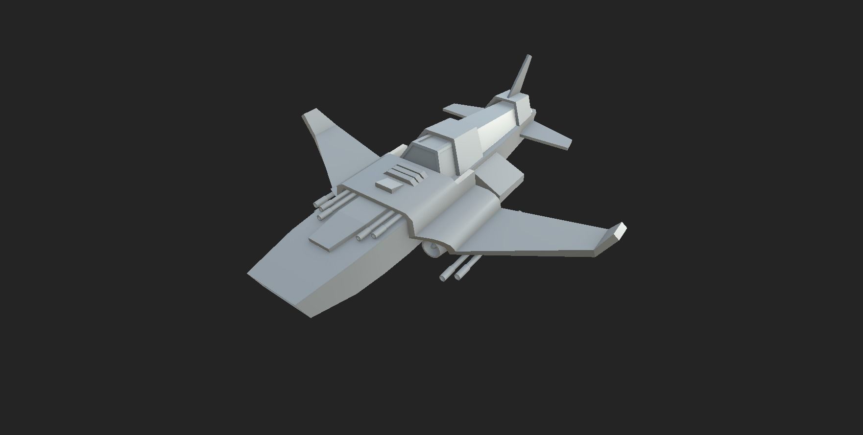 Jet Plane Spaceship 05 - Aircraft Military Airplane Spacecraft Low-poly 3D model_10
