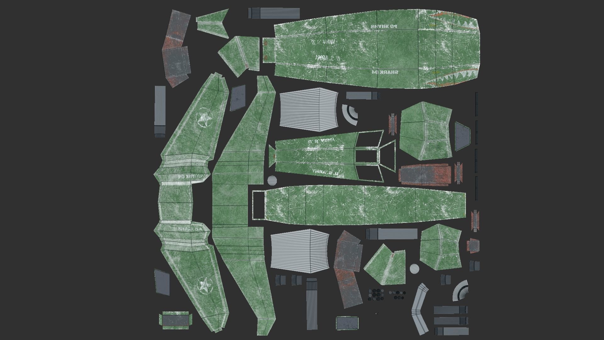 Jet Plane Spaceship 05 - Aircraft Military Airplane Spacecraft Low-poly 3D model_12