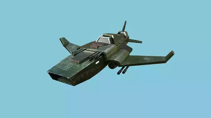 Jet Plane Spaceship 05 - Aircraft Military Airplane Spacecraft Low-poly 3D model