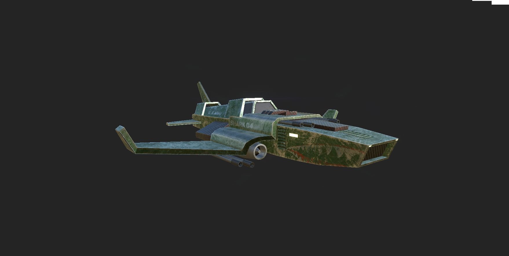 Jet Plane Spaceship 05 - Aircraft Military Airplane Spacecraft Low-poly 3D model_6