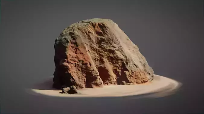 Martian Large Rock Low-poly 3D model