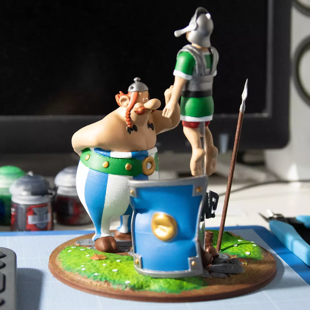 FANART - OBELIX SLAPS A ROMAN LEGIONARY - DIORAMA 3D print model_0