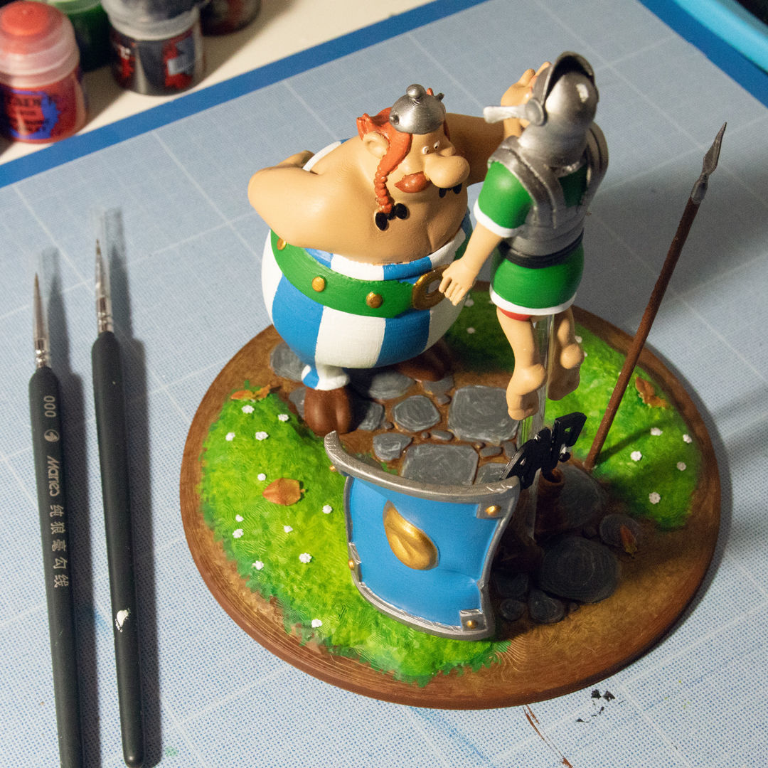 FANART - OBELIX SLAPS A ROMAN LEGIONARY - DIORAMA 3D print model_5