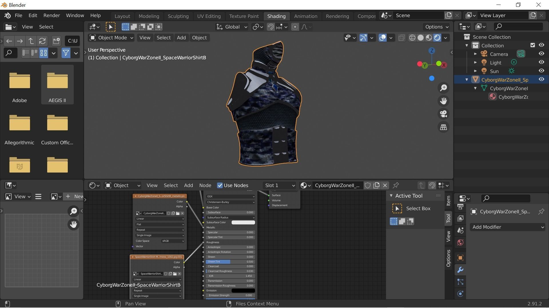 Cyborg Warzone - Space Warrior Shirt B Low-poly 3D model_5