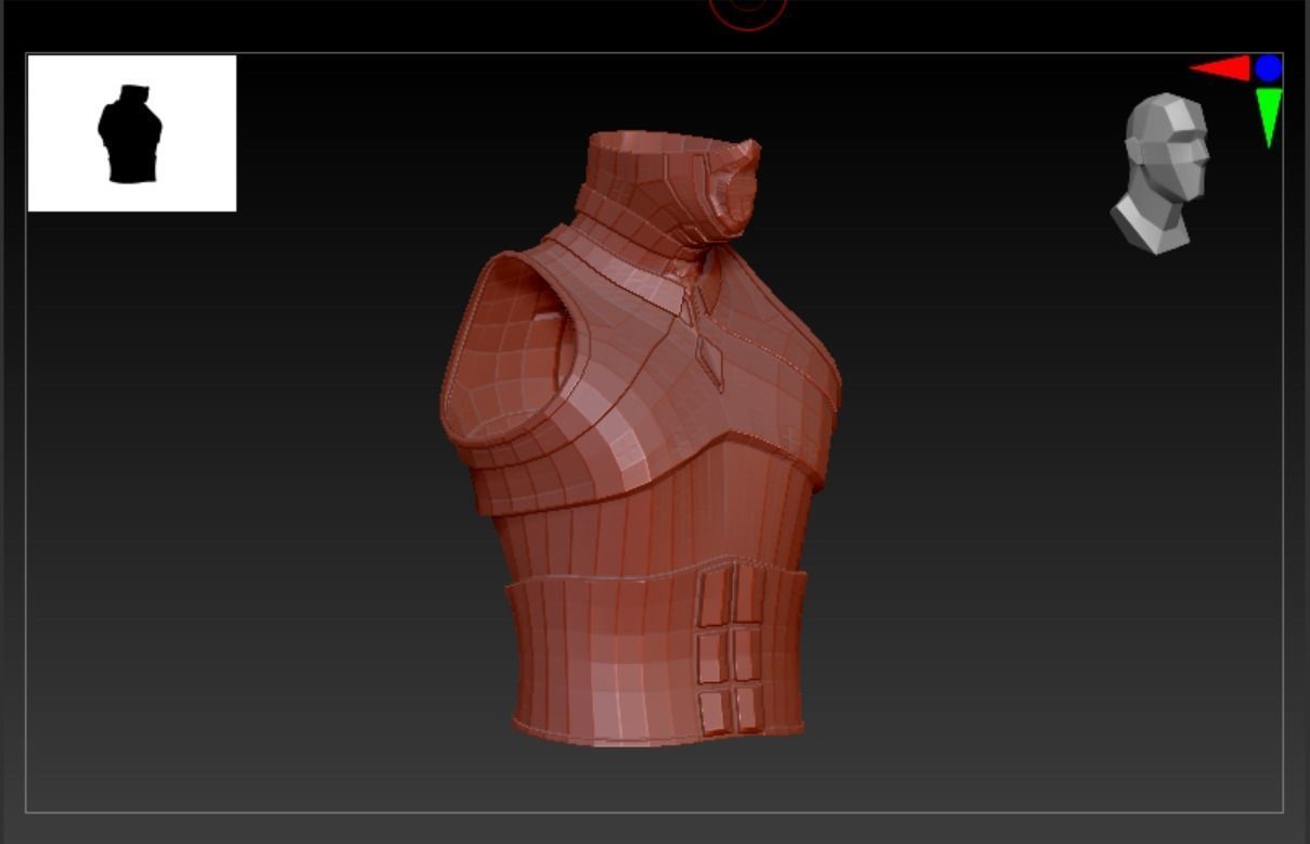 Cyborg Warzone - Space Warrior Shirt B Low-poly 3D model_6