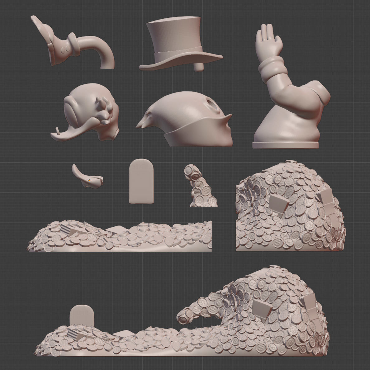 FANART - PICSOU - SCROOGE MCDUCK - DIORAMA 3D print model_4