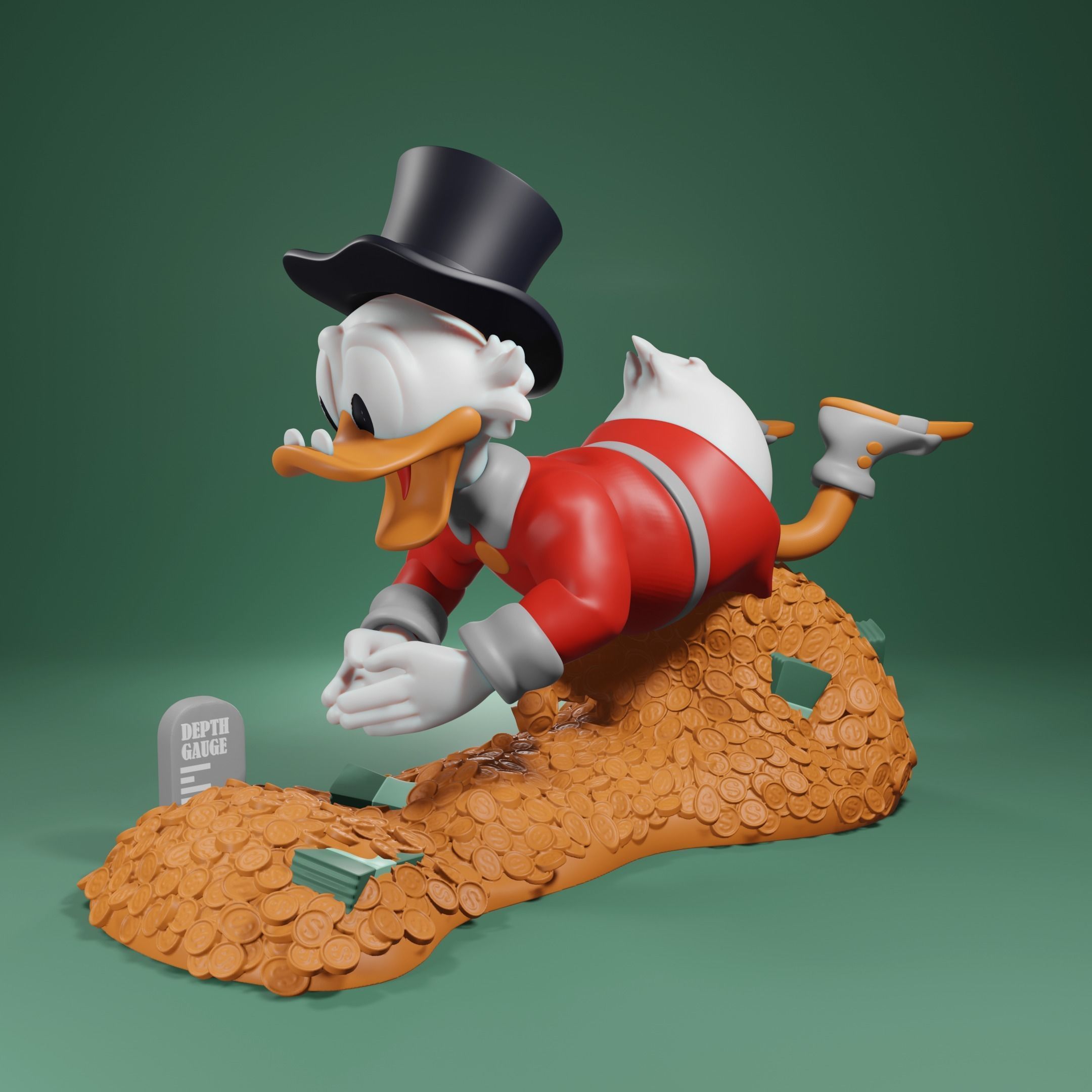 FANART - PICSOU - SCROOGE MCDUCK - DIORAMA 3D print model_5