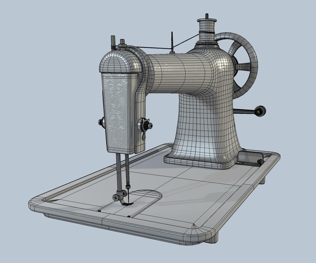 Retro Tailor machine 0001 Low-poly 3D model_18