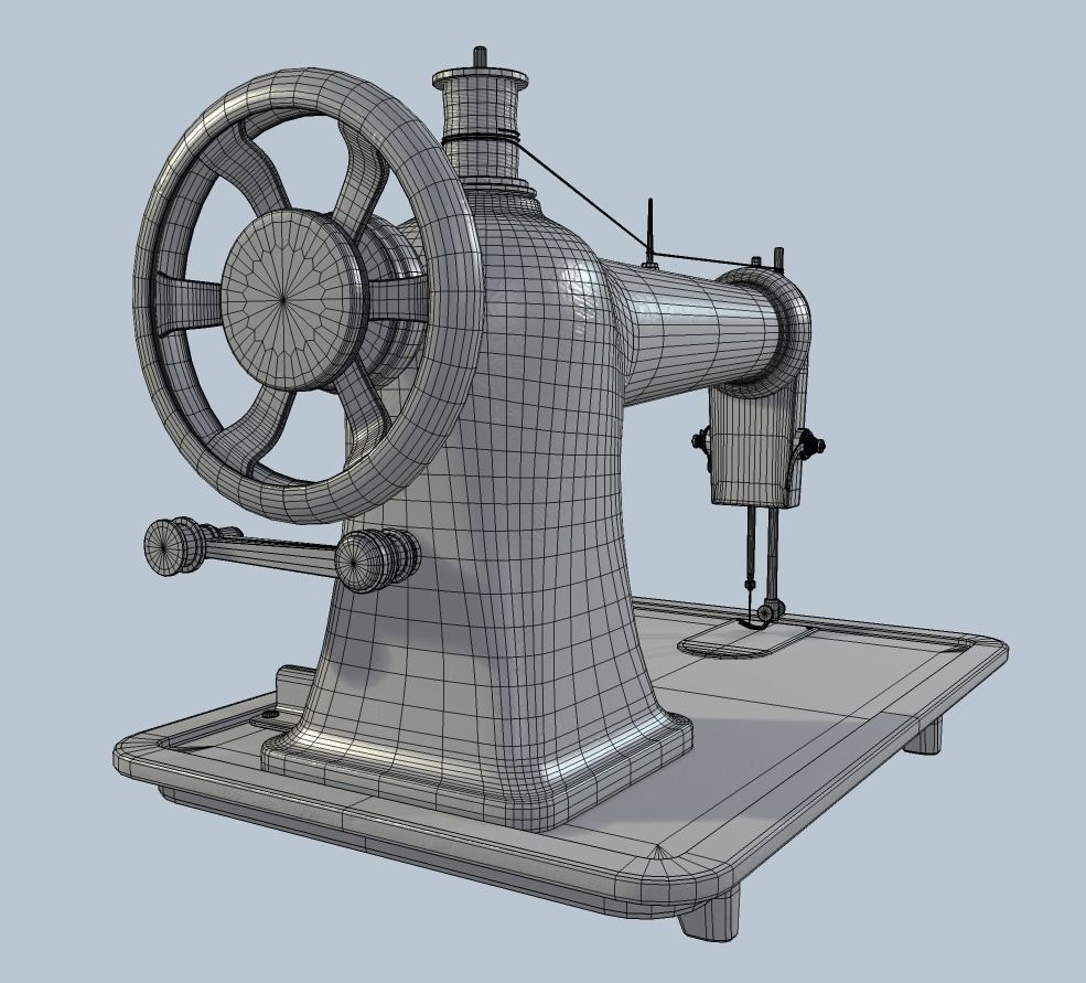 Retro Tailor machine 0001 Low-poly 3D model_22