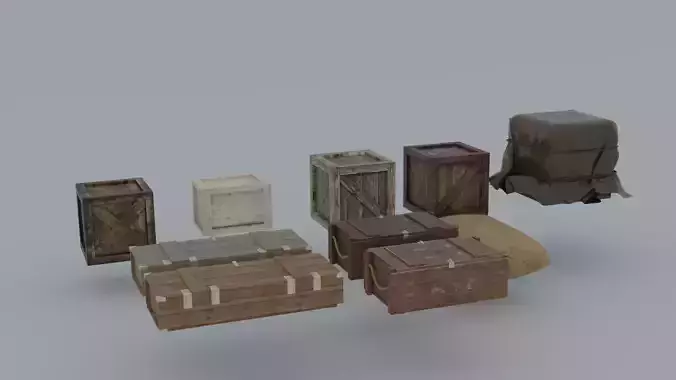 Pack of wooden crates 