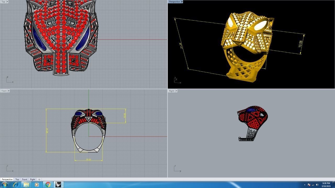 tiger ring  3D print model_3