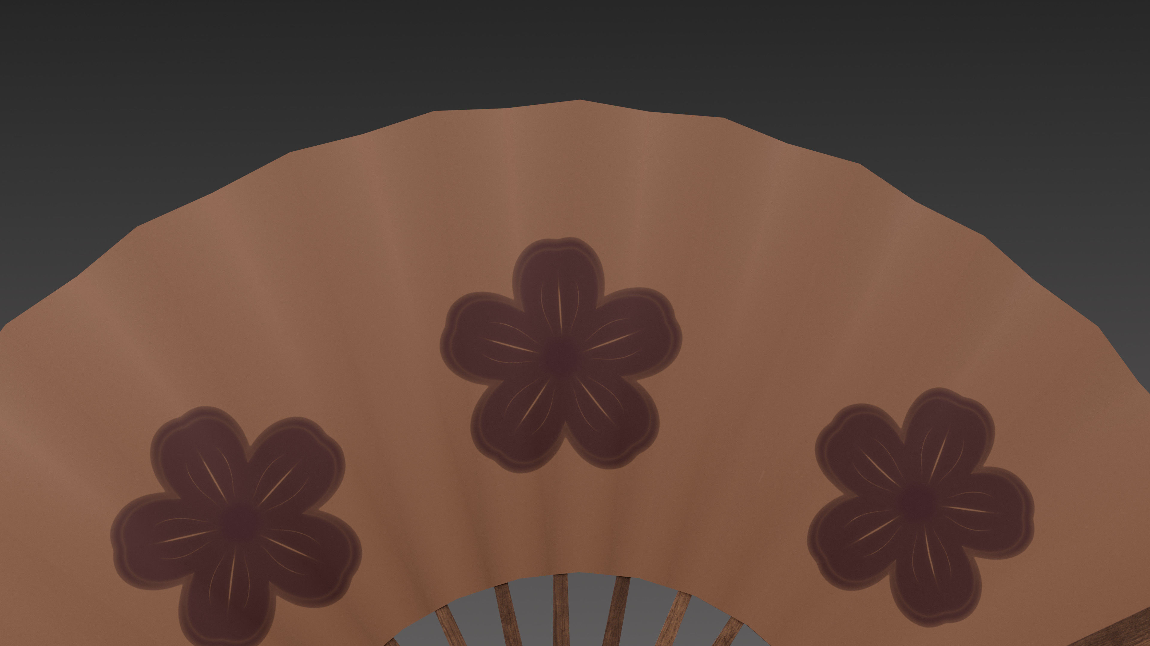 Paper fan Low-poly 3D model_13